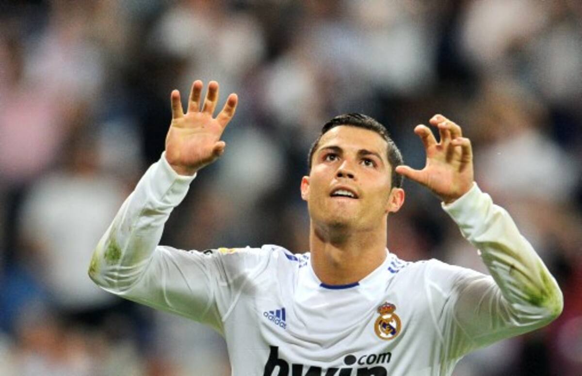 Cristiano Ronaldo, jugador del Real Madrid, marcó este sábado un gol en partido contra Almería. AFP JAVIER SORIANO