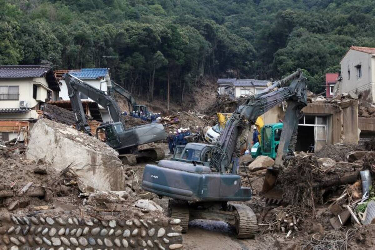 Más temprano en la jornada se había informado sobre 66 muertos y 21 desaparecidos. AFP JIJI PRESS