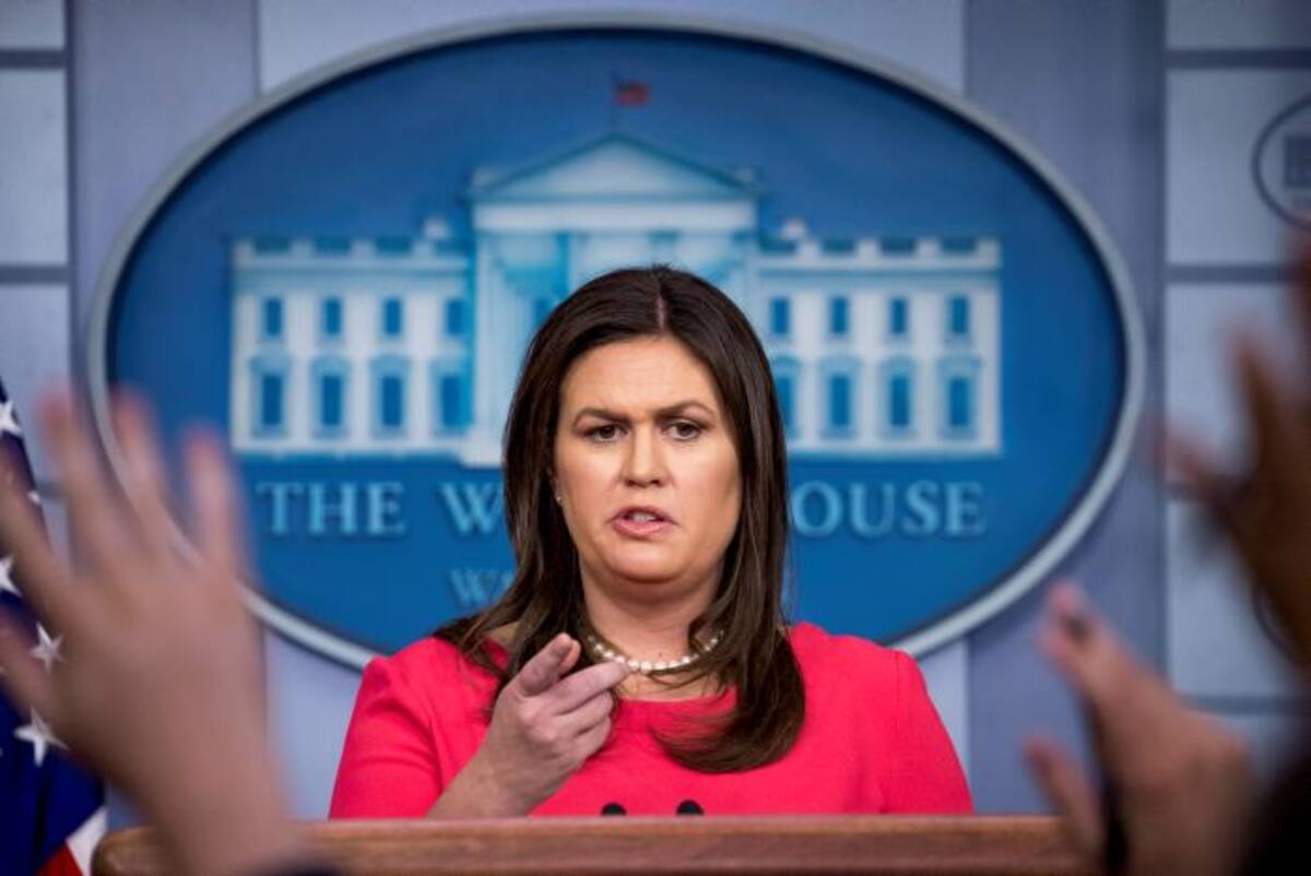 La portavoz de la Casa Blanca, Sarah Huckabee Sanders. AP.
