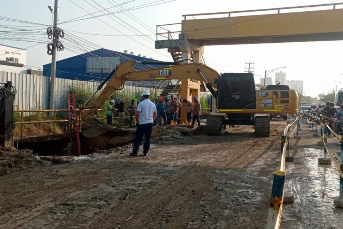 Trabajos de reparación de daño de tubería tienen un avance del 40%