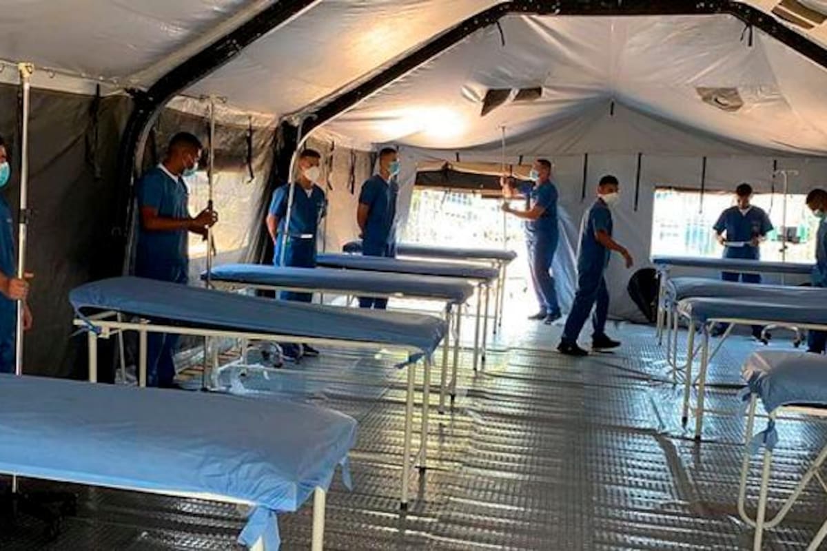 Fuerzas Militares adecuan carpas para atención médica en Cartagena