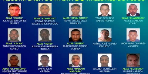 Alias ‘Paty Paty’ y ‘Colorado’, entre los 17 más buscados en Cartagena