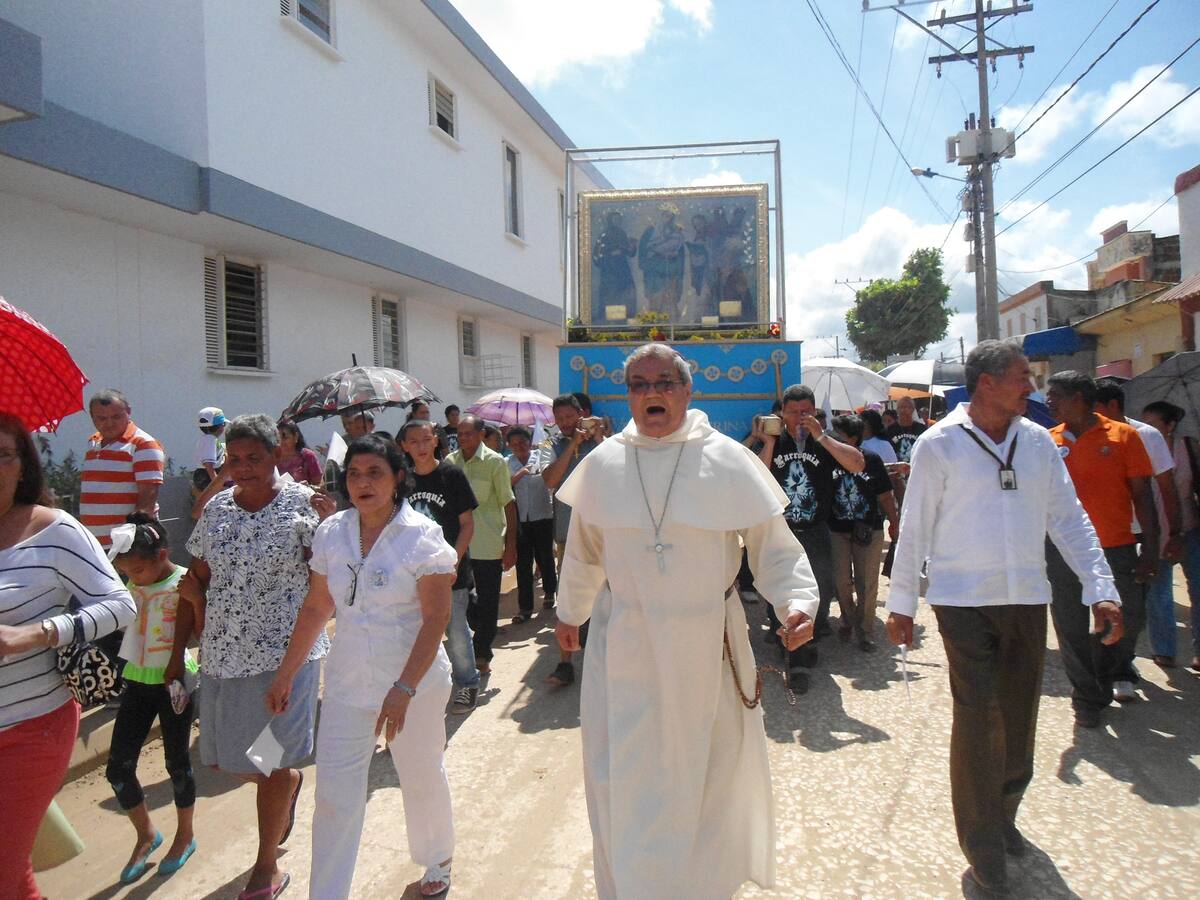 Monseñor Leonardo Gómez Serna, obispo de Magangué, asegura que la petición especial en esta peregrinación es la reconciliación y la paz de los colombianos. LILA LEYVA VILLARREAL