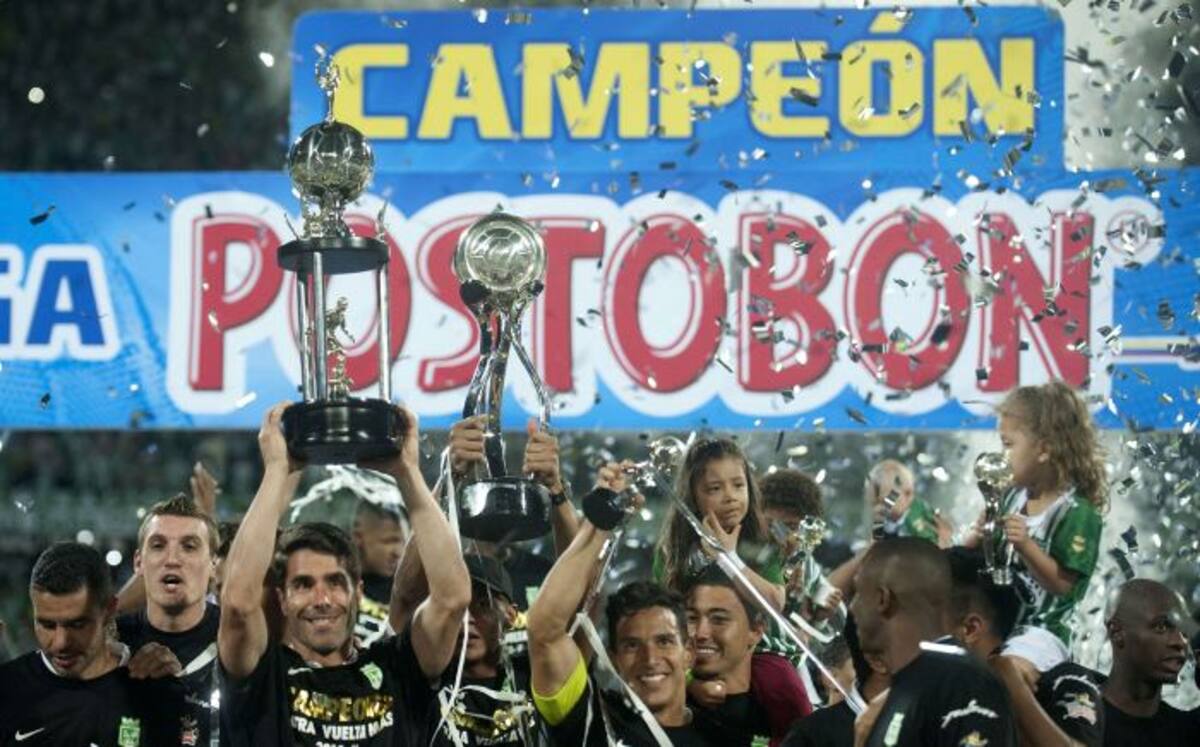 Jugadores de Nacional celebran el título. AFP RAUL ARBOLEDA