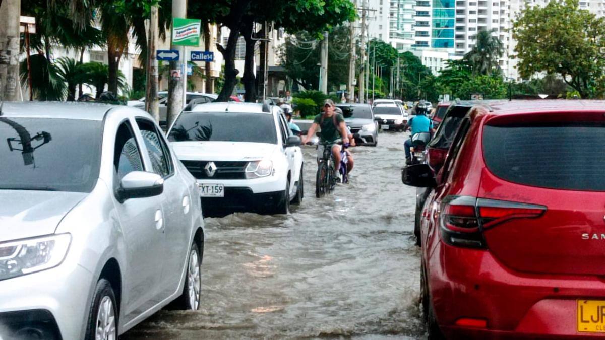 Bocagrande quedó bajo agua.