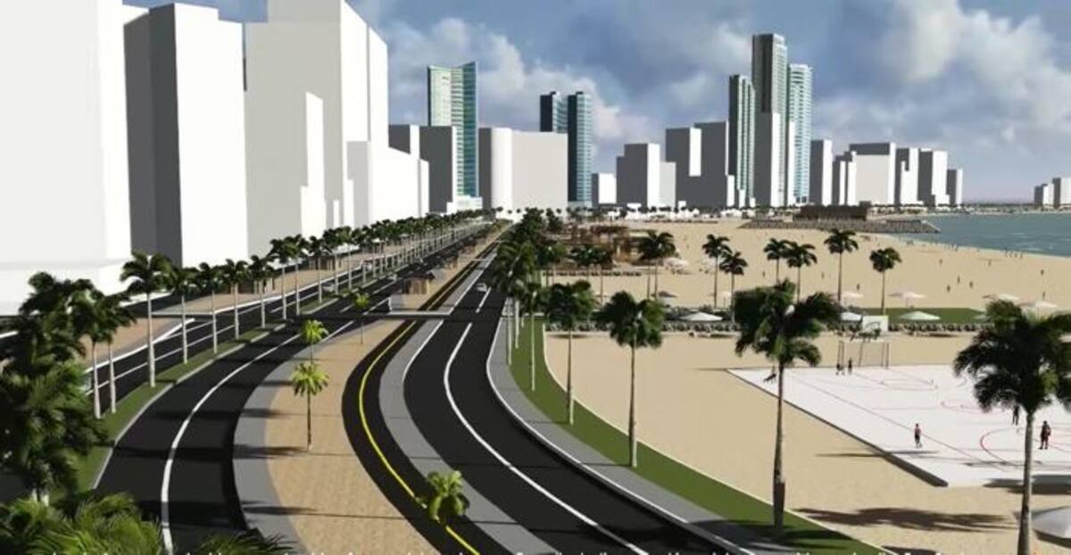 El macroproyecto estará provisto de muchas unidades de servicio turístico. La imagen es una estampa del diseño de la obra.
