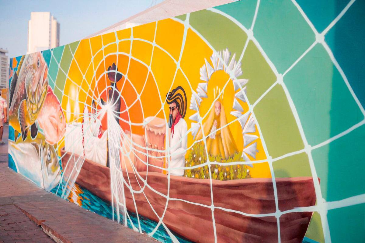 El muelle La Bodeguita, un lienzo de expresión para artistas cartageneros