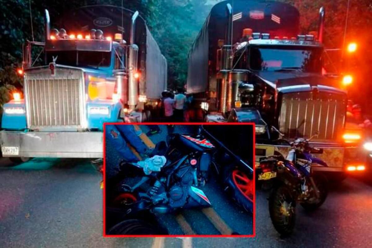 Video: Así se salvó de morir motociclista que cayó debajo de 2 tractomulas