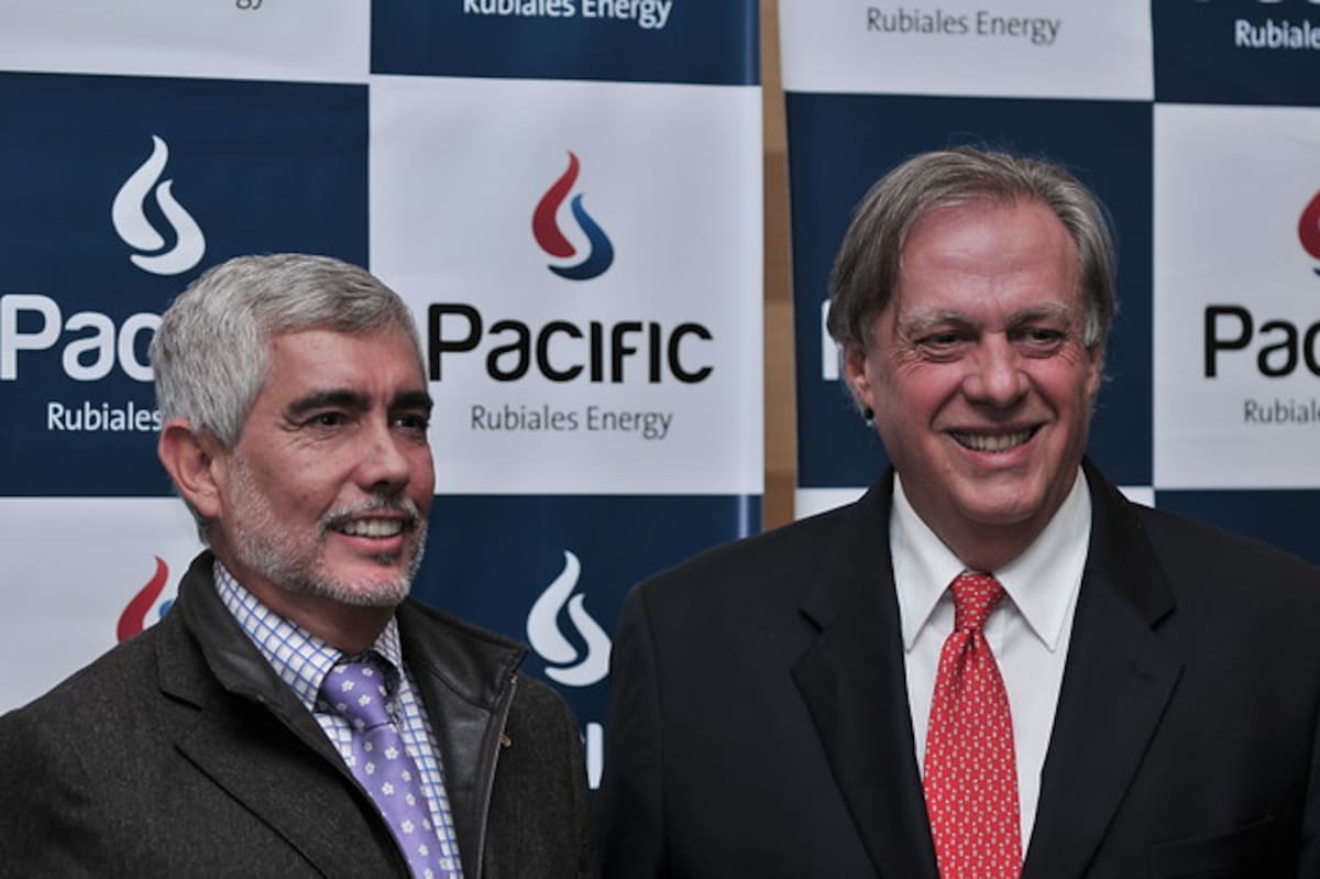 De izquierda a derecha: Ronald Pantin, CEO Pacific Rubiales, y José Francisco Arata, presidente de Pacific Rubiales. COLPRENSA