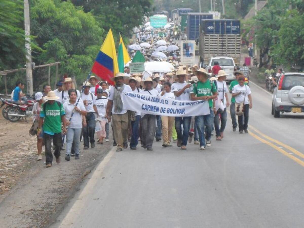 De Arroyo de Arena hasta San Jacinto, los campesinos recorrieron 17 kilómetros. Lila Leyva/ El Universal