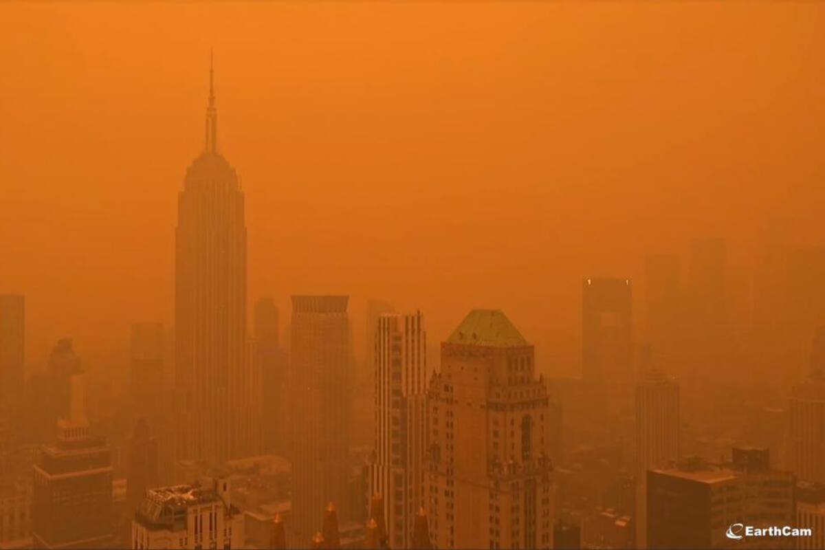 Así se ve el aire en los Estados Unidos por los incendios en Canadá