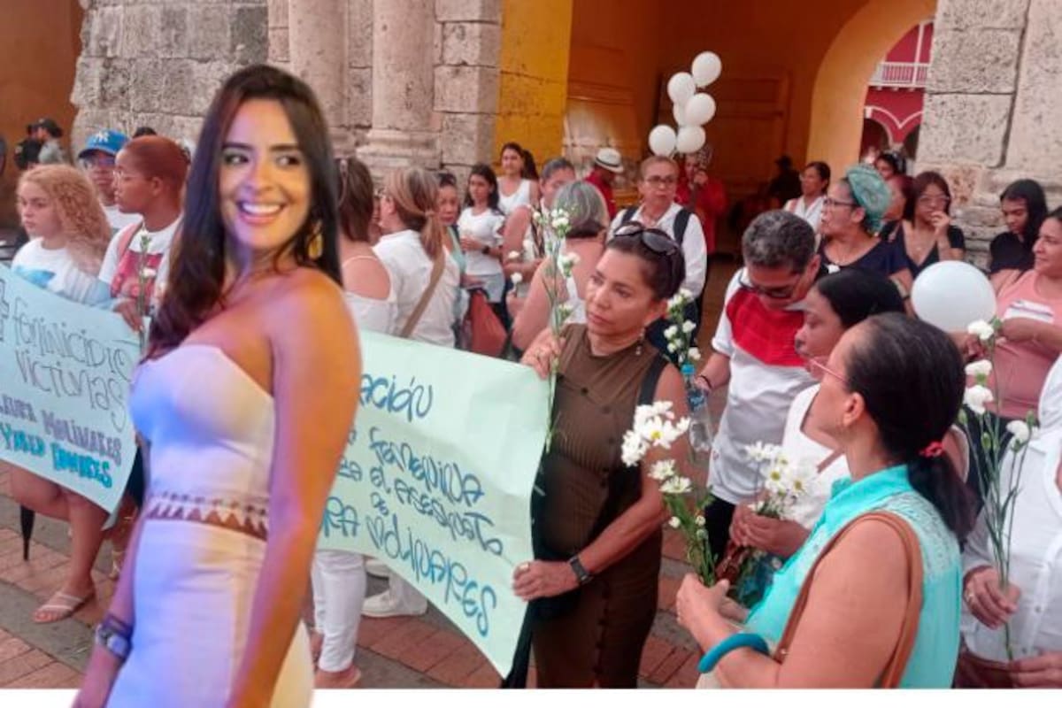 Plantón en el Centro Histórico por el asesinato de Laura Molinares