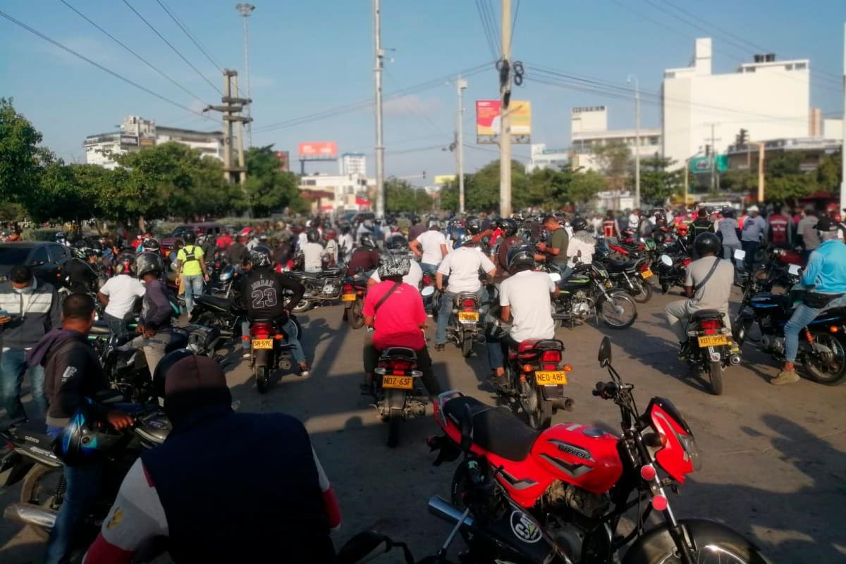 Así transcurrió este lunes la protesta de motociclistas en Cartagena