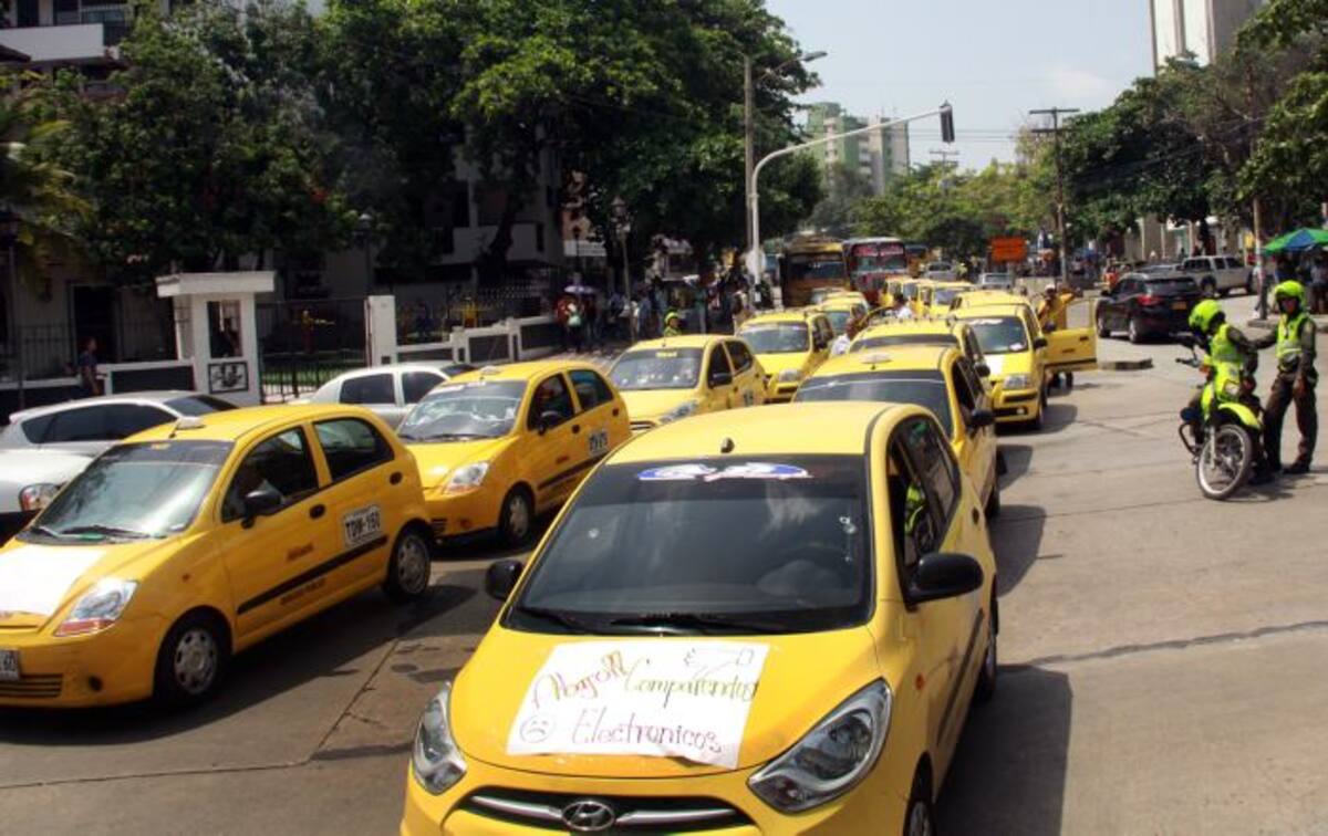 Protestas de taxistas en Barranquilla Colprensa