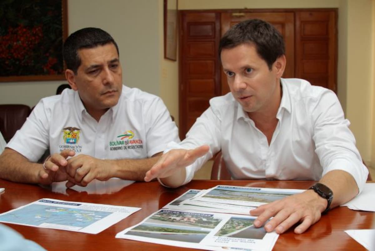 Dumek Turbay Paz, gobernador de Bolívar e Iván Mustafá, gerente del Fondo Adaptación. Luis Herrán/ El Universal