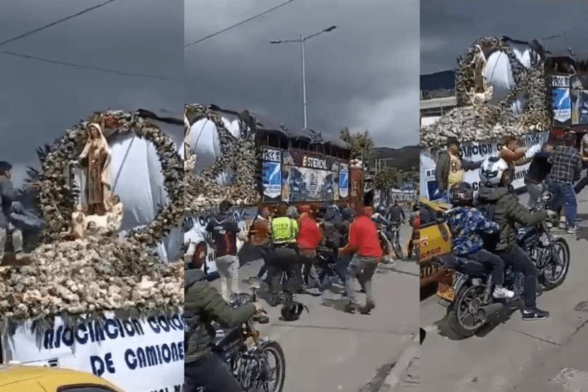 Video: Casi linchan a hombre por pegarle a estatua de la Virgen del Carmen