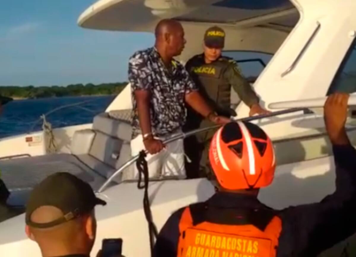 José Gertrudis Valencia Quintana, piloto de la embarcación ‘Experiensea’ y residente en la isla de Caño del Oro, fue retenido el mismo sábado en la tarde. //CORTESIA POLICÍA NACIONAL