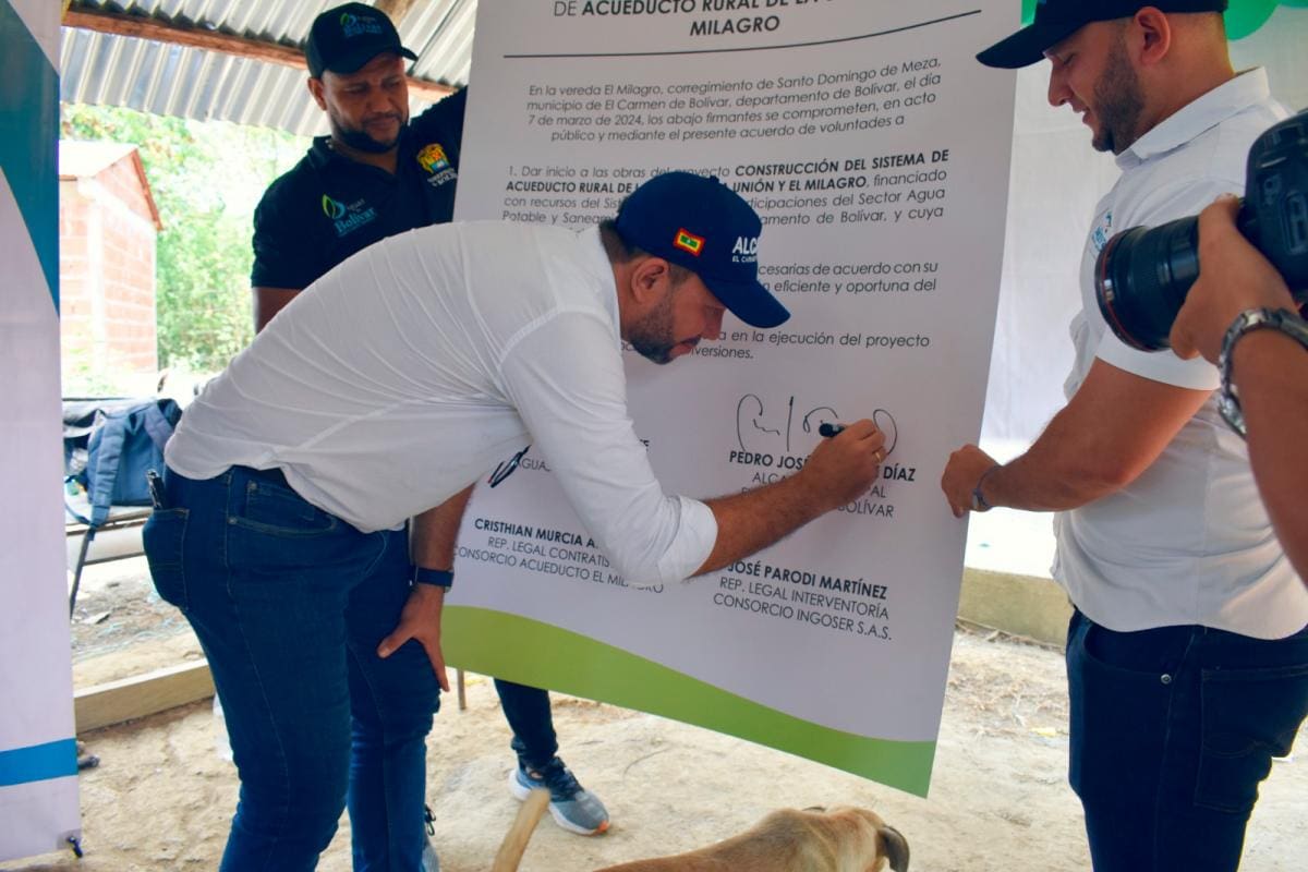 Anuncian millonaria inversión para llevar agua potable a dos veredas de El Carmen de Bolívar
