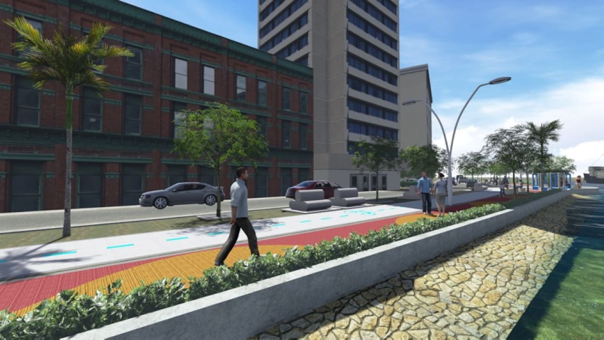 Esta es una imagen digitalizada que muestra como lucirá el paseo peatonal. CORTESÍA