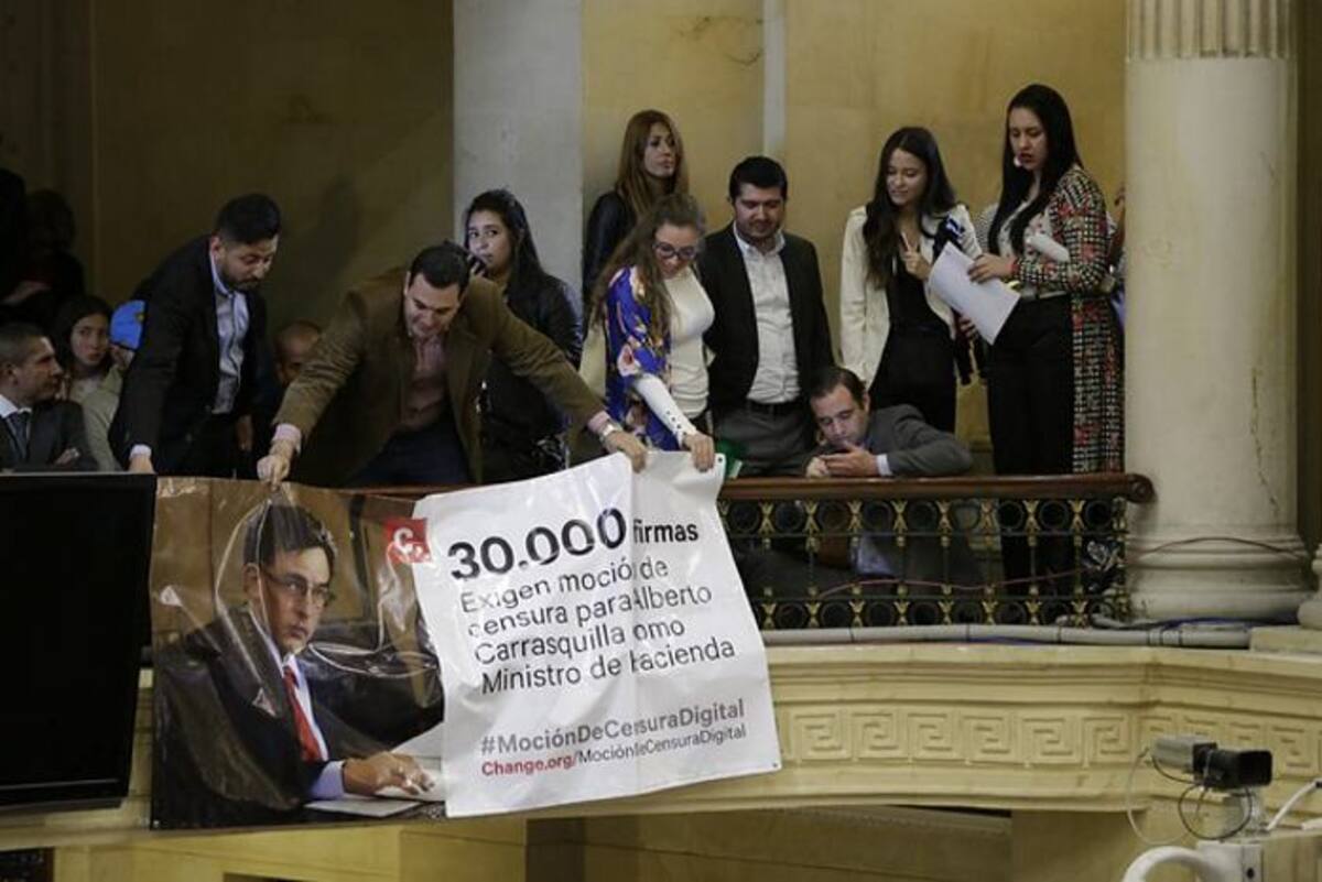 Debate de Moción de censura del Ministro de Hacienda, Alberto Carrasquilla que se llevó acabó en la Cámara de Representantes. Colprensa.