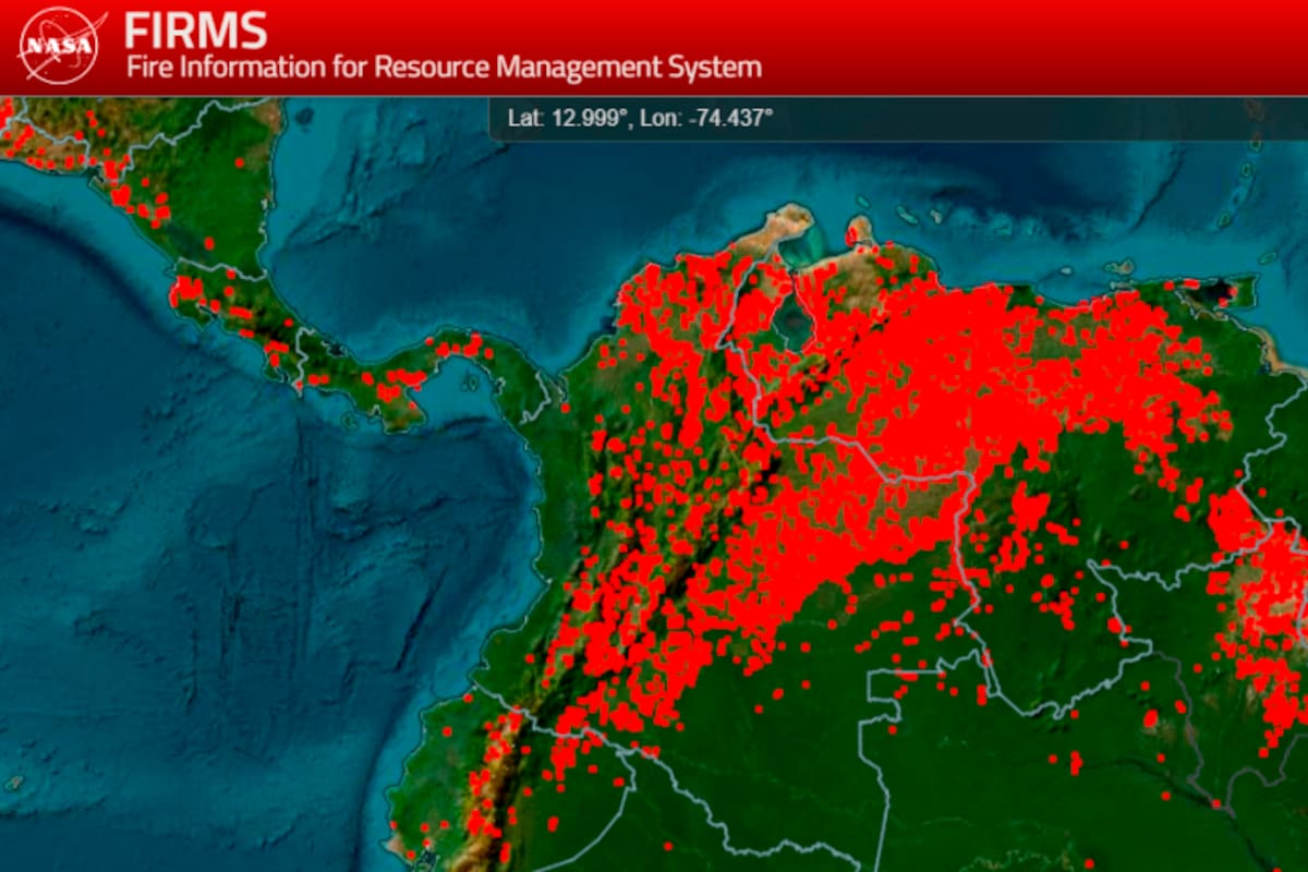 La NASA difunde imágenes de los incendios y el Fenómeno de El Niño en Colombia