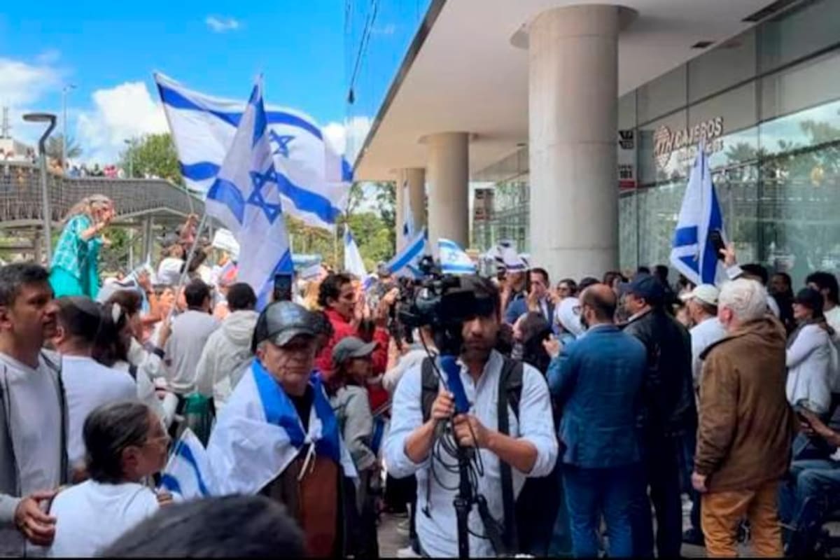 Colombianos apoyan a Israel con un plantón en Bogotá y le reclaman a Petro