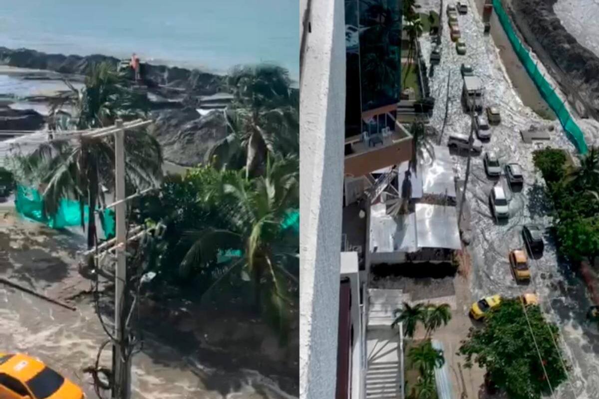 Video: Se rompió dique de contención en obras de Protección Costera