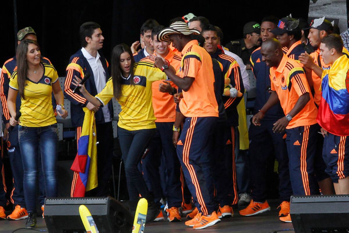 Jugadores de la Selección Colombia pusieron a bailar a todo el país el 'Ras tas tas'. COLPRENSA
