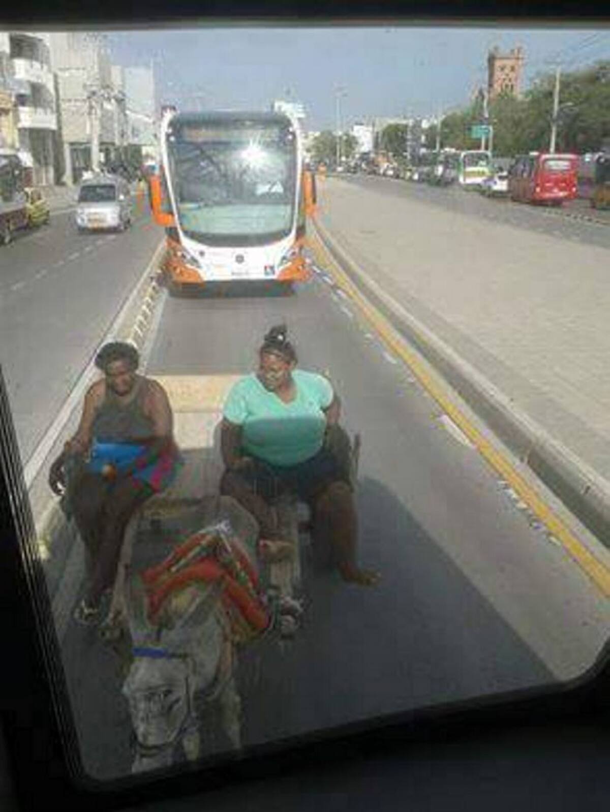 La foto que se hizo viral en redes fue tomada por un usuario de Transcaribe el pasado 7 de julio. Cortesía.