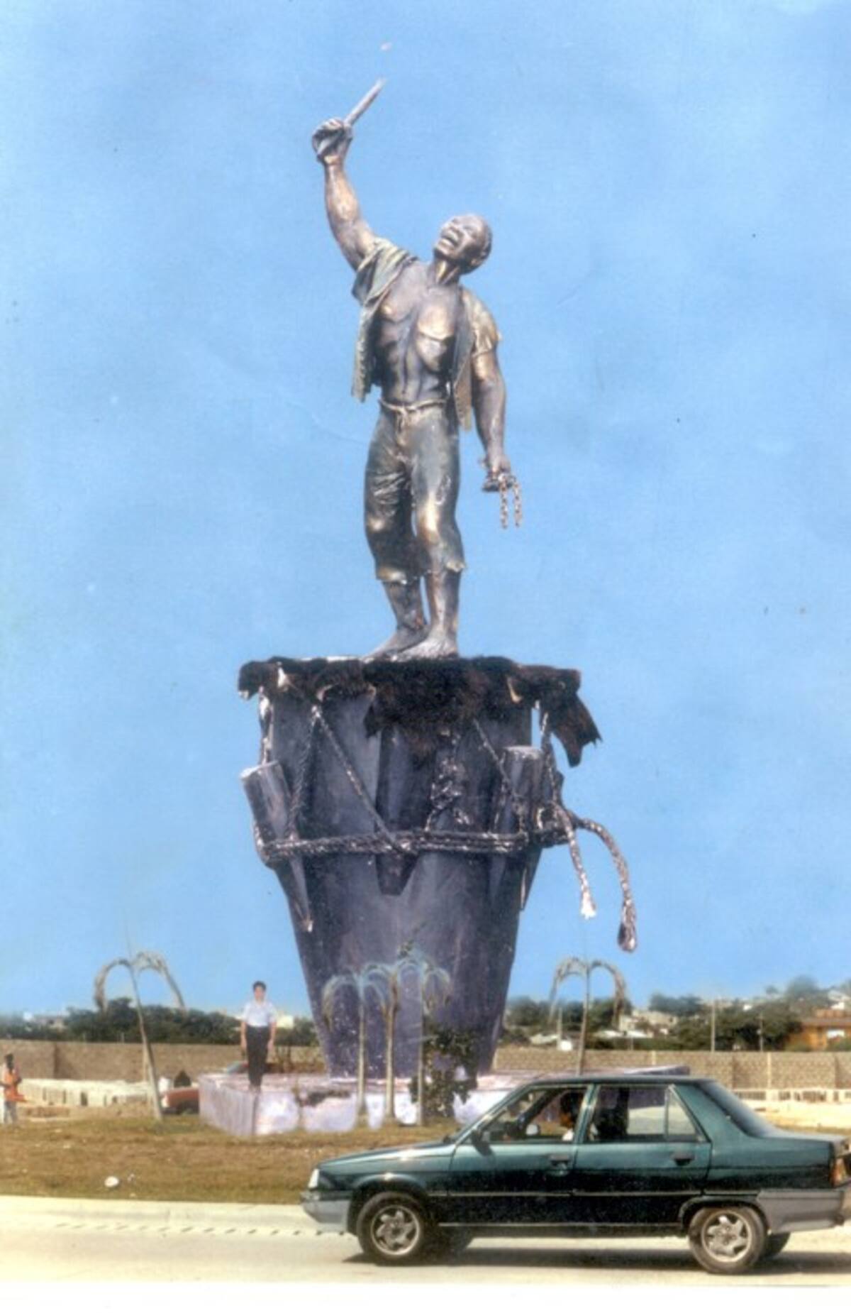 Diseño de un monumnento a Benkos, realizado por Belinda Díaz y Walter Cárdenas.