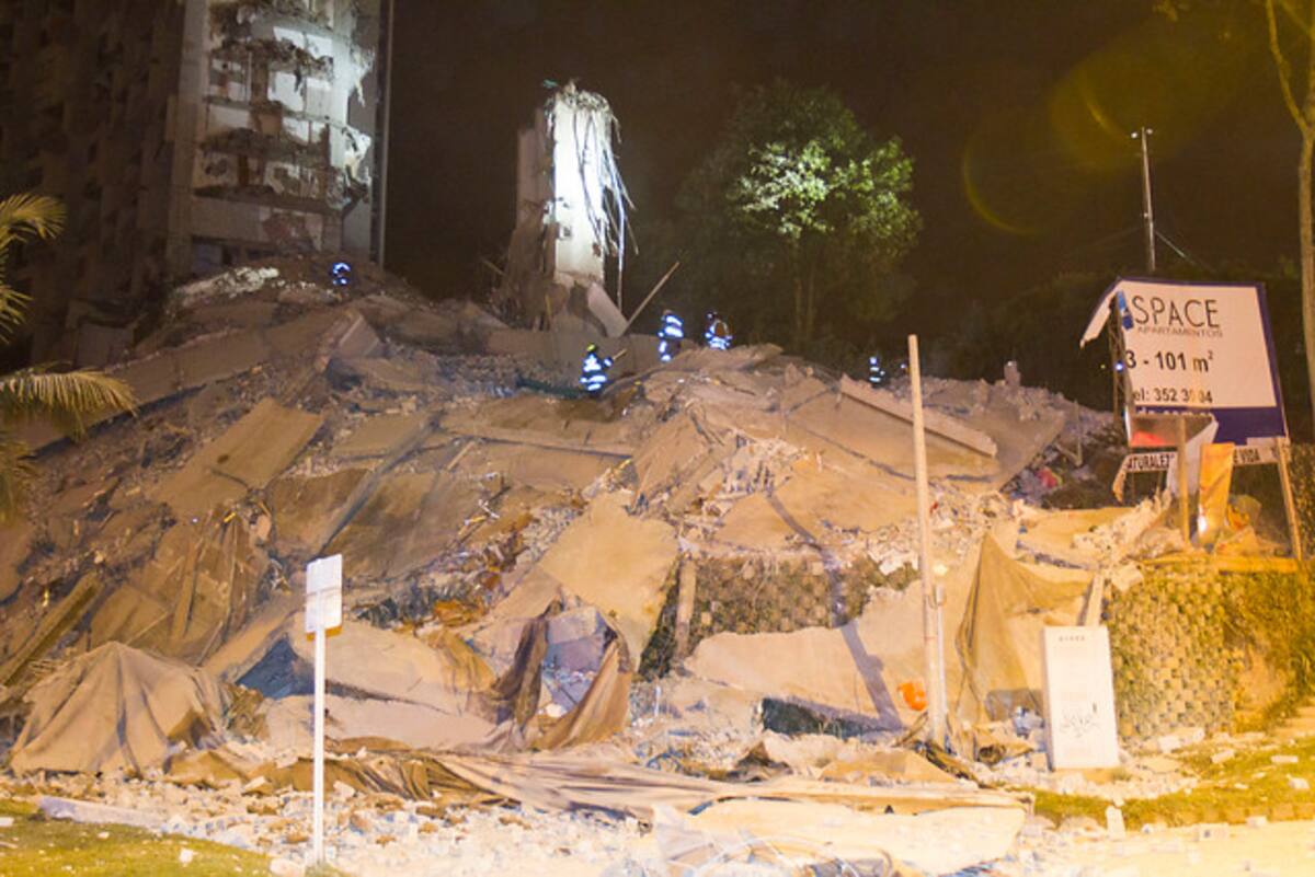 Ruinas del edificio Space. COLPRENSA