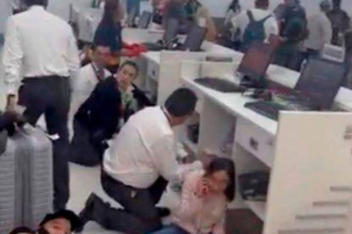 Video: balacera en aeropuerto dejó un policía herido y uno detenido