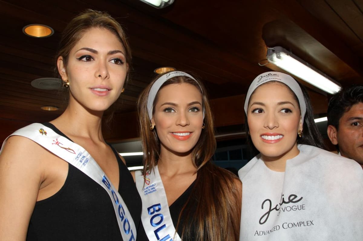 la Señorita Bogotá, Viviana Dávila; la Señorita Bolívar, Alejandra Camacho; y Jennifer Triviño, de Caquetá.
