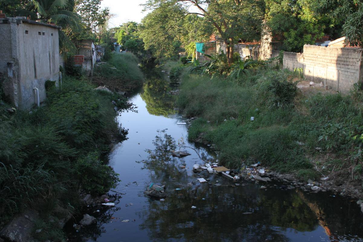Caño Ricaurte, invadido de aguas servidas