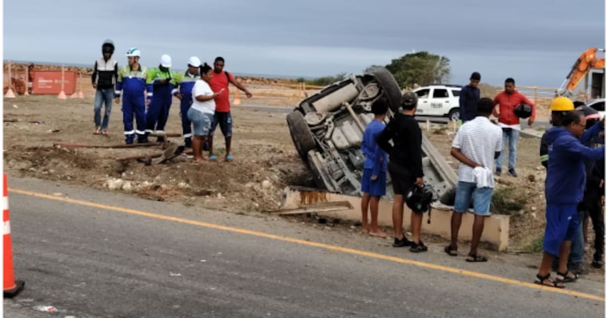 Impressive accident on the Vía del Mar, between Crespo and La Boquilla: one driver injured