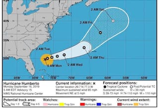 El huracán Humberto se hace más fuerte y grande en su camino a las Bermudas