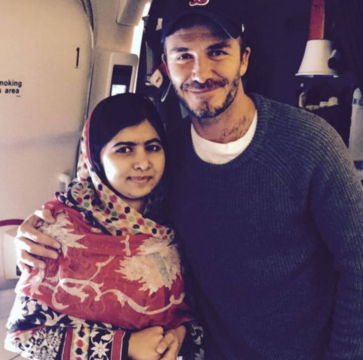 David Beckham y Malala Yousafzai, premio Nobel de Paz. INSTAGRAM @davidbeckham
