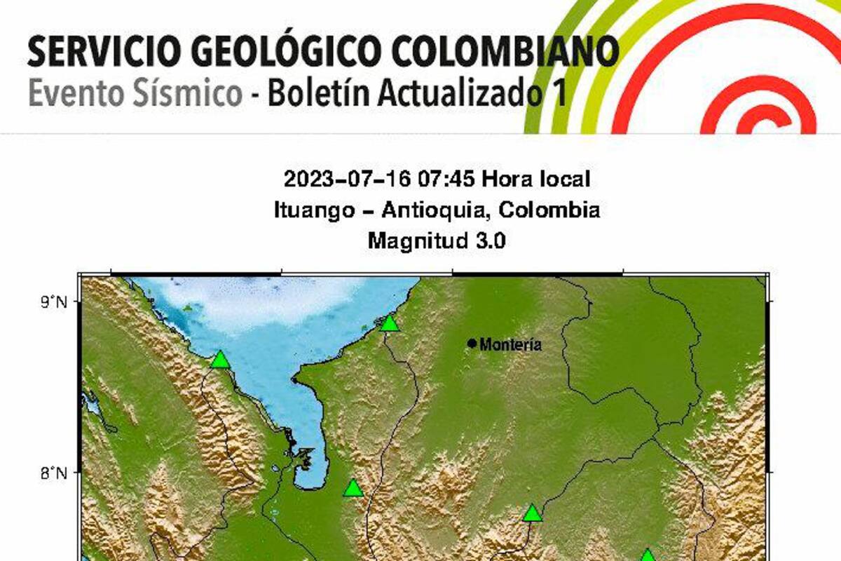 Este domingo tembló en Antioquia: este fue el reporte