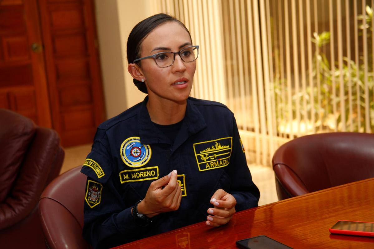La capitana Maritza Moreno es buzo semiautónomo de primera clase de la Armada Nacional y oceanógrafa, especialista en patrimonio cultural sumergido.