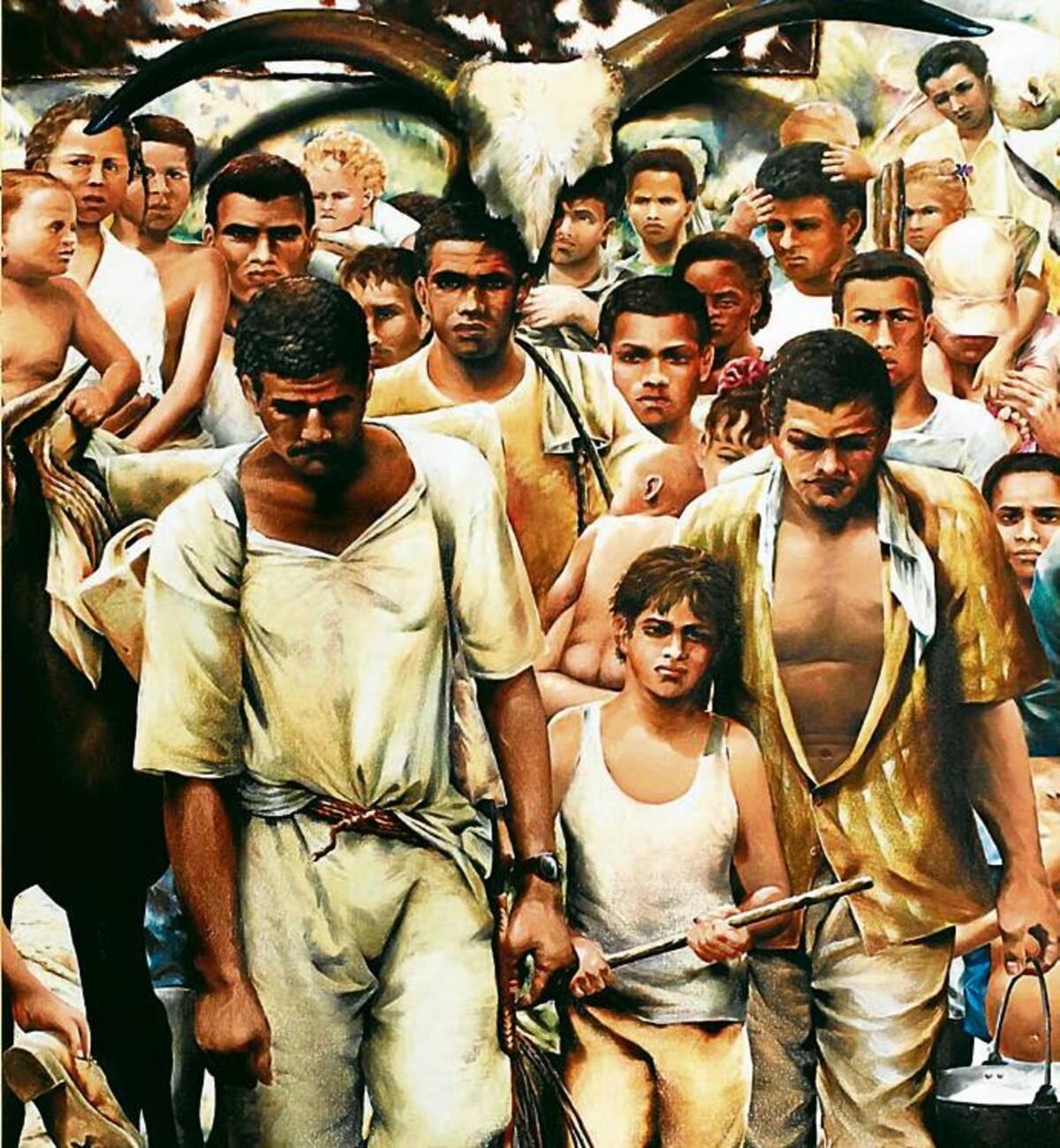 Afiche promocional con una pintura de Cristo Hoyos. Cortesía
