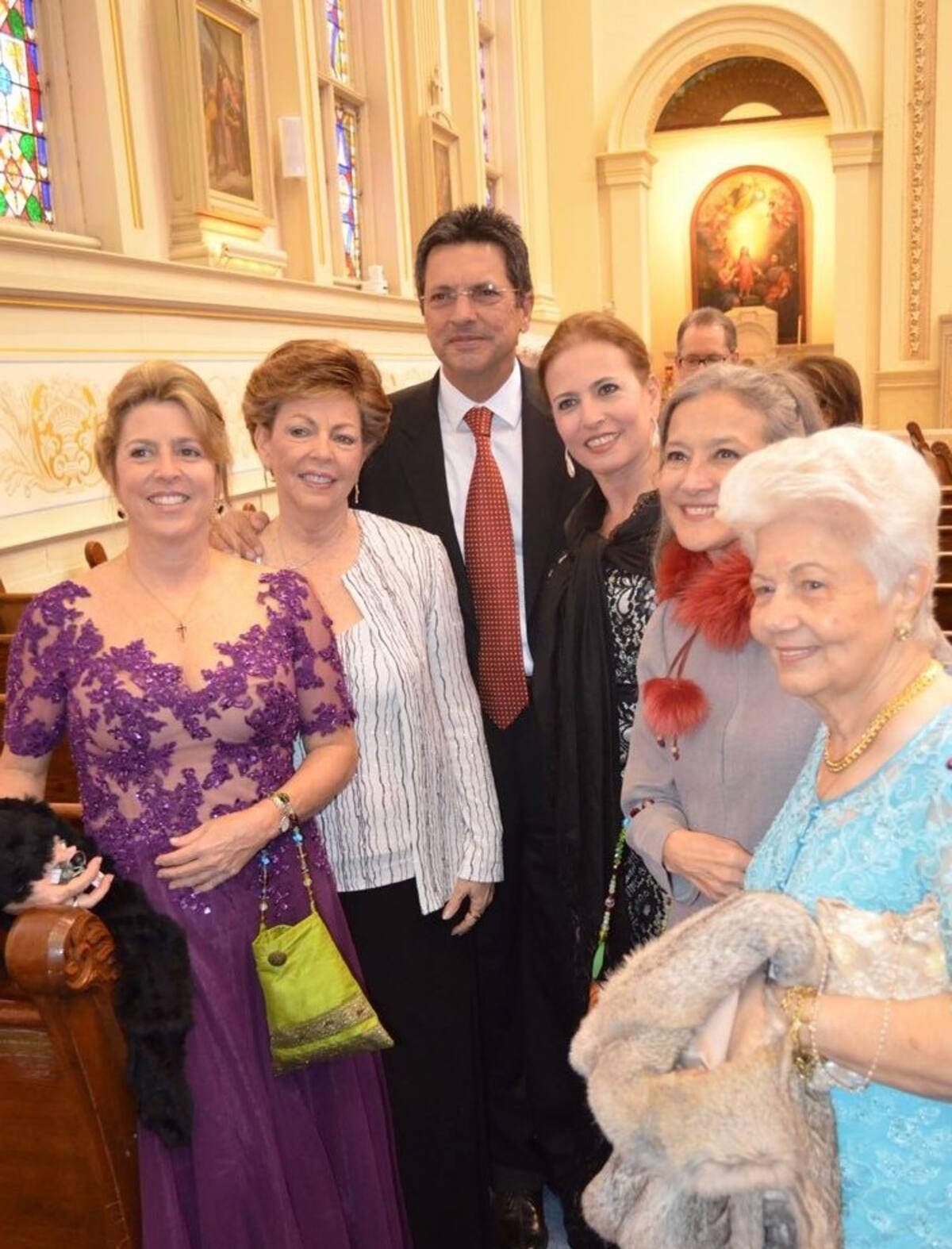 Cristina Galvis Franco, Cecilia Franco de Galvis, Fuad Navarro, Moni Galvis de Navarro, Pilar Villamizar y Lourdes de Villamizar.