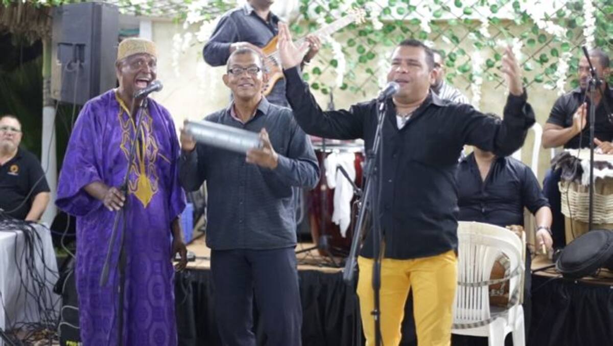 Arnold Romero, José Pérez Trillos y Pedro Vergara, de la Orquesta Folclórica Fandango. Cortesía
