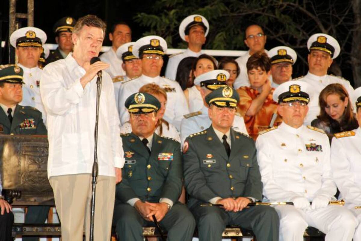 Momentos en que Juan Manuel Santos realizaba el anuncio en Cartagena. MARUJA PARRA- EL UNIVERSAL