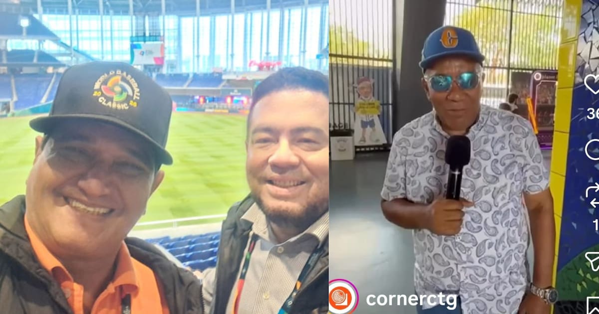 The three sports journalists from Bolívar who were at the World Baseball Classic