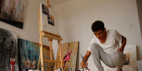 Perkys, un pintor del Caribe que triunfa en Madrid