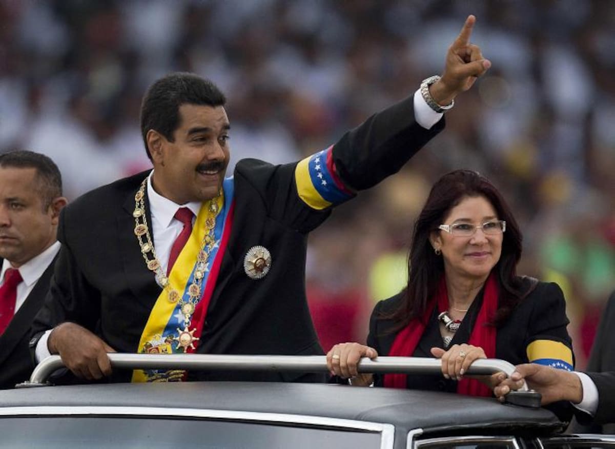 Nicolás Maduro, presidente de Venezuela y Cilia Flores, primera dama. Foto: AFP