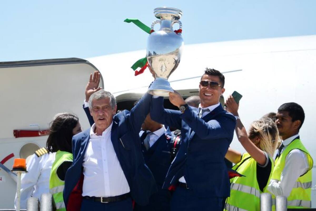 Recibimiento de la selección de fútbol de Portugal. AFP
