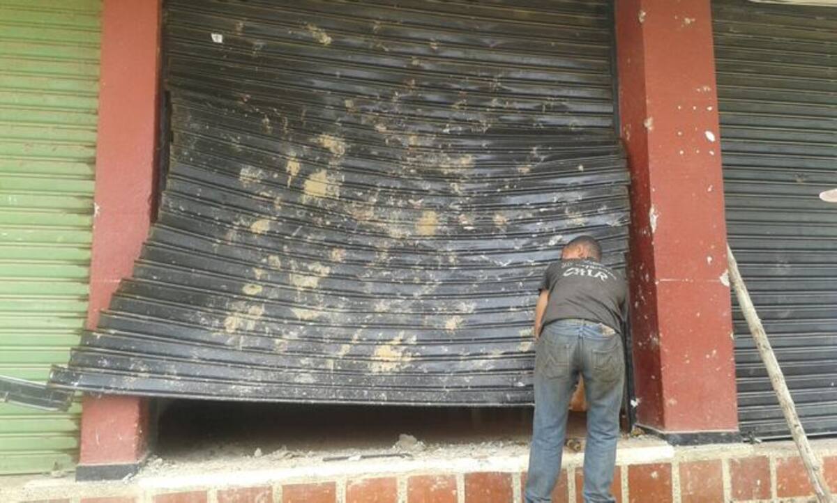 Las oficinas de la empresa Electricaribe en Marialabaja también fueron atacadas por los manifestantes. Foto: Ciudadano reportero