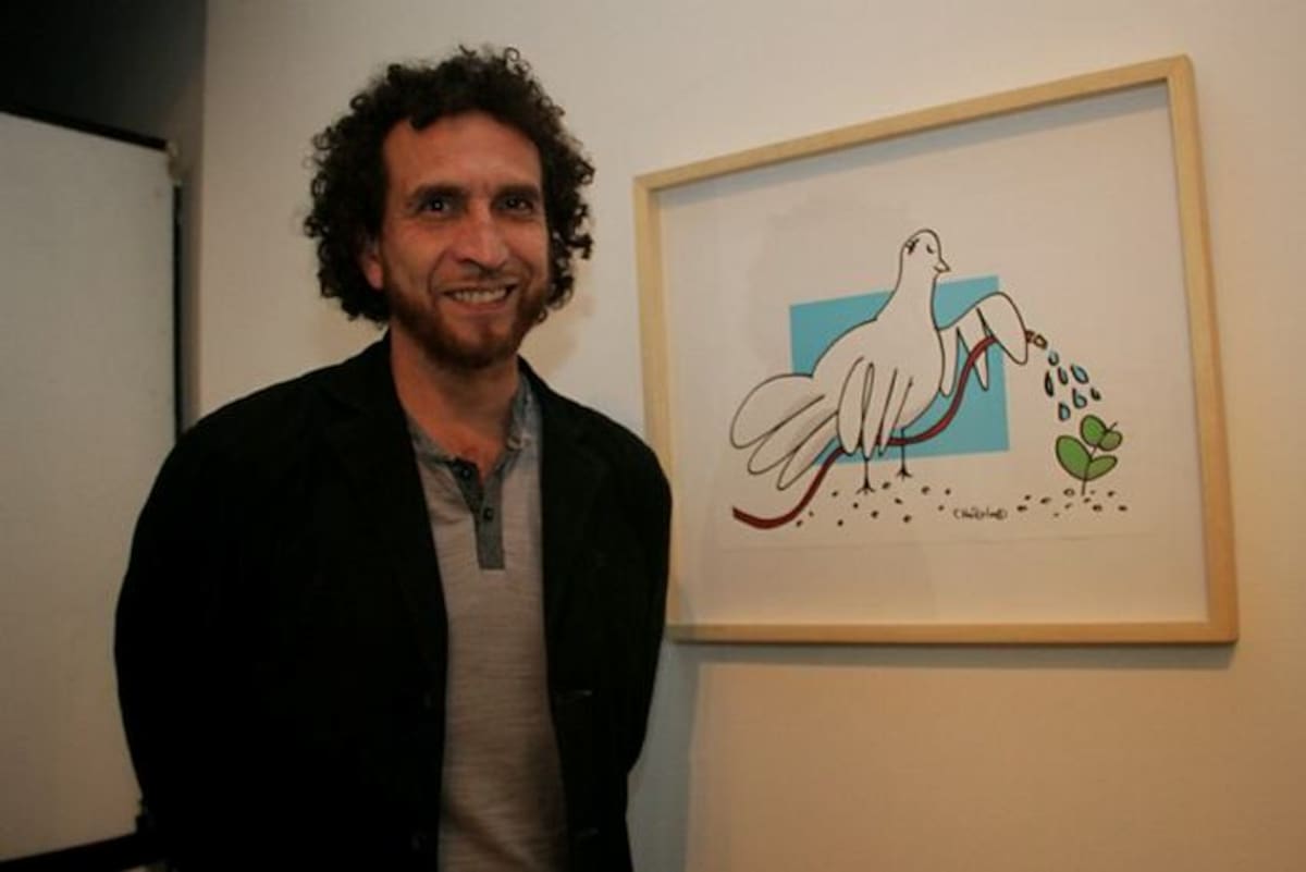 Su obra estaba enmarcada sobre la imagen de la paloma con la rama de olivo en su pico como un símbolo de paz, a raíz de la historia bíblica del Arca de Noé y con la esperanza de lograr construir un país sin el diluvio de la violencia. //Colprensa.