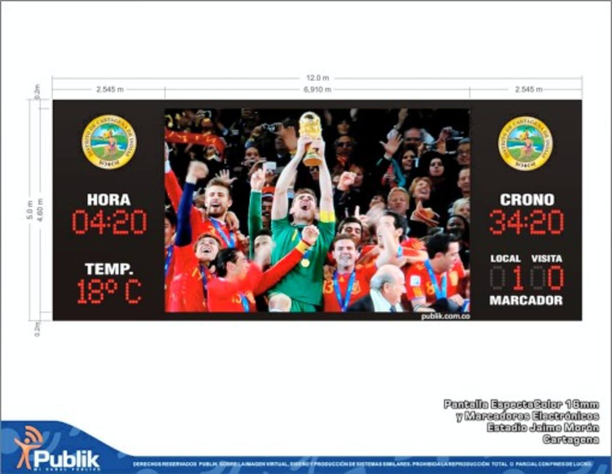 La pantalla es la misma que se utilizó en el Mundial de Sudáfrica. Cortesía
